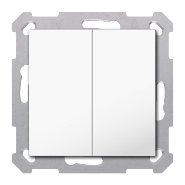MDT - KNX Taster Light 55 Basic 2-fach, Reinweiß glänzend, Neutral, Secure