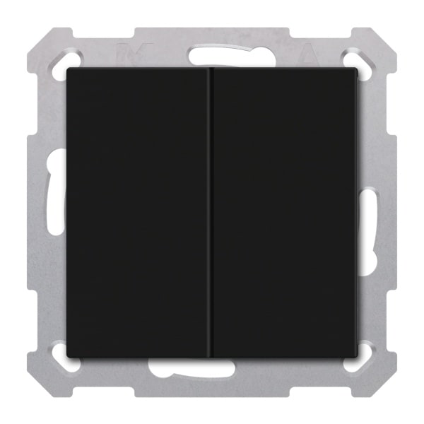 MDT - KNX Taster Light 55 Basic 2-fach, Schwarz matt, Neutral, Secure