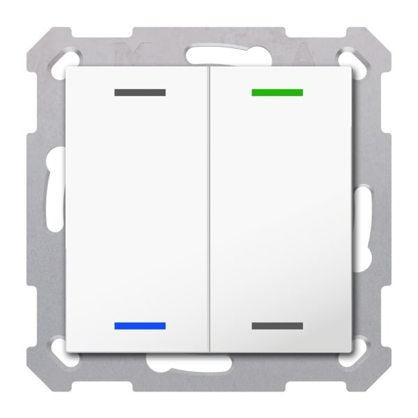 MDT - KNX Taster Light 55 2-fach,RGBW,TS, Reinweiß glänzend, Neutral, Secure