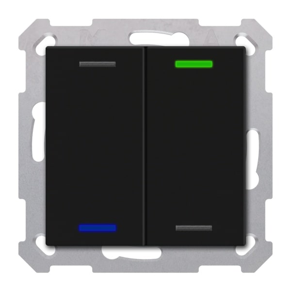 MDT - KNX Taster Light 55 2-fach,RGBW,TS, Schwarz matt, Neutral, Secure