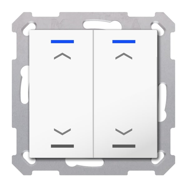 MDT - KNX Taster Light 55 2-fach,RGBW,TS, Reinweiß glänzend, Jalousie, Secure