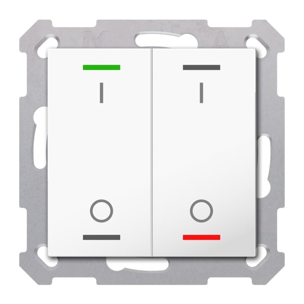 MDT - KNX Taster Light 55 2-fach,RGBW,TS, Reinweiß glänzend, Schalten, Secure