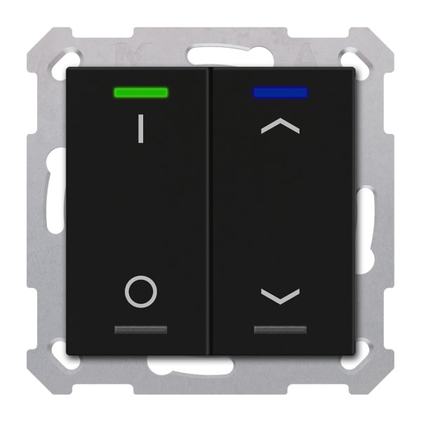 MDT - KNX Taster Light 55 2-fach,RGBW,TS, Schwarz matt, Schalten_Jalousie, Secure