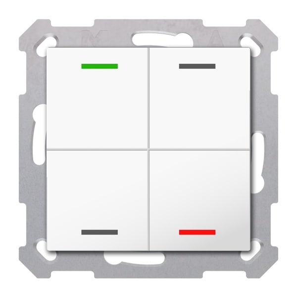 MDT - KNX Taster Light 55 4-fach,RGBW,TS, Reinweiß glänzend, Neutral, Secure
