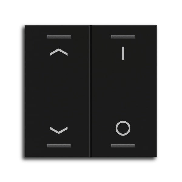 MDT - MDT Wippe für KNX Taster Light 55 2-fach, Schwarz matt, Jalousie_Schalten