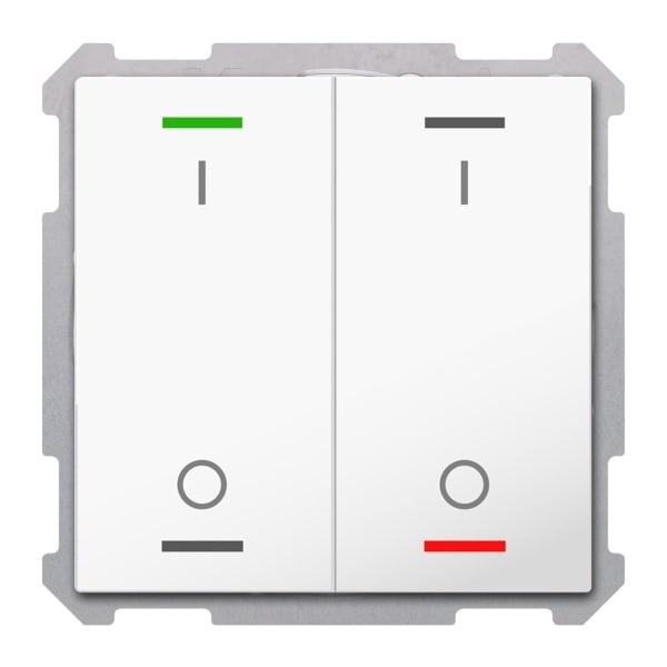 MDT - KNX Taster Light 63 2-fach, RGBW, Studioweiß glänzend, Schalten, Secure