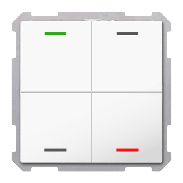 MDT - KNX Taster Light 63 4-fach, RGBW, Studioweiß glänzend, Neutral, Secure