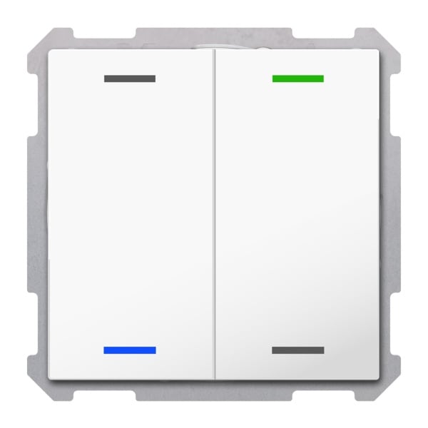 MDT - KNX Taster Light 63 2-fach, RGBW,TS, Studioweiß glänzend, Neutral, Secure
