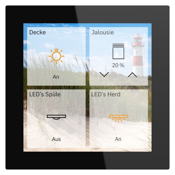 MDT - KNX Glas Touch Smart Plus 4 Zoll, KNX Data Secure, Schwarz