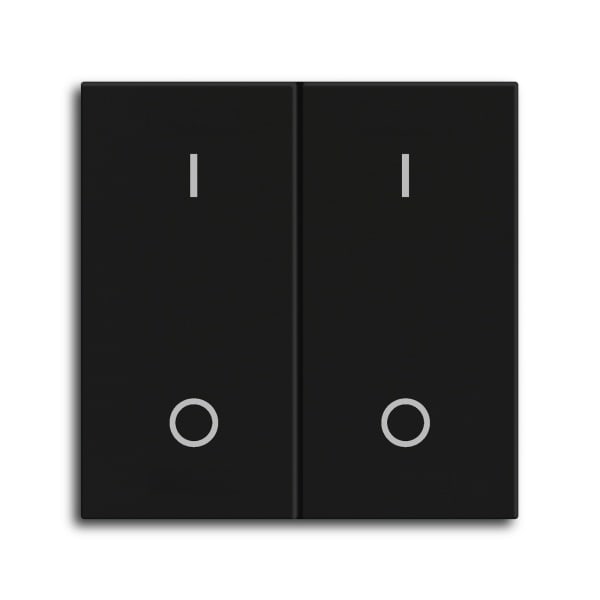 MDT - MDT Wippe für KNX Taster Light 55 Basic 2-fach, Schwarz matt, Schalten