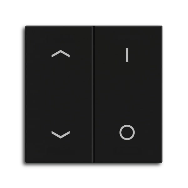 MDT - MDT Wippe für KNX Taster Light 55 Basic 2-fach, Schwarz matt, Jalousie_Schalten