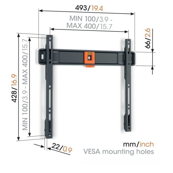 VOGELS - TV-Wandhalterung 32-77'' max.50kg sw
