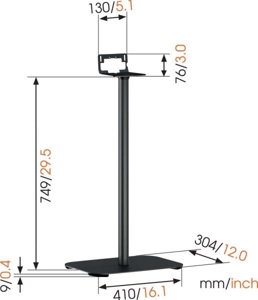 VOGELS - Lautsprecher-Ständer Bodenabstand:750mm max.7kg sw