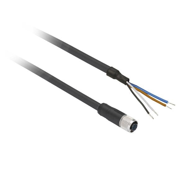 TELEMECANIQUE - XZ-Vorverdrahtete Buchse, gerade, M12, 4-polig, PVC 5m Kabel
