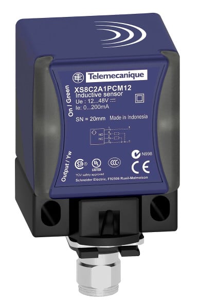 TELEMECANIQUE - Näherungsschalter ind. 40x40x70, PBT, Sn 25mm, 24 VDC, M12