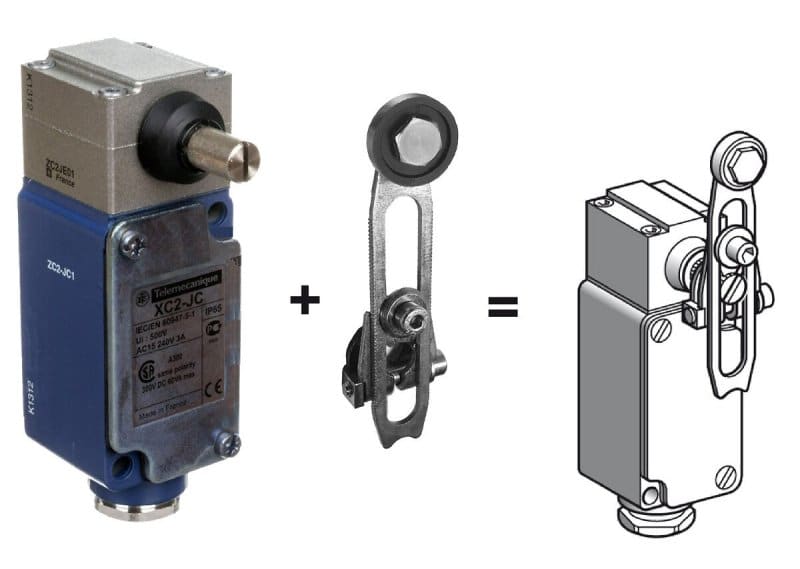 TELEMECANIQUE - Positionsschalter Metall, Rollenhebel verstellbar