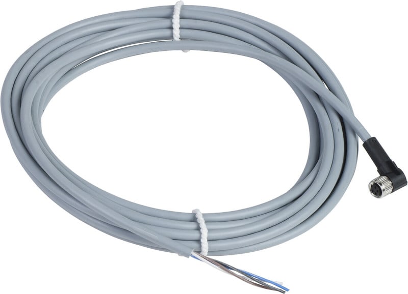 TELEMECANIQUE - XZ-Vorverdrahtete Buchse, abgewinkelt, M8, 4-polig, PVC 5m Kabel