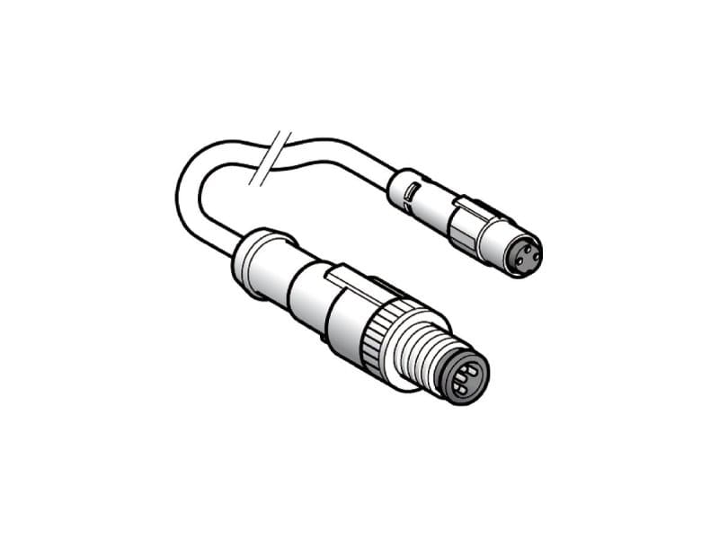 TELEMECANIQUE - XZ-Verb.kab., St., ger., M12, 3-pol., Bu., ger., Ø 8mm, 3-pol., PUR 2m Kab.