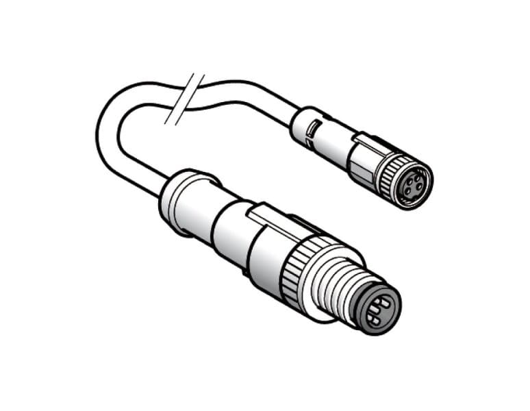 TELEMECANIQUE - XZ-Verb.kab., St., ger., M12, 4-pol., Bu., ger., M8, 4-pol., PUR 2m Kab.
