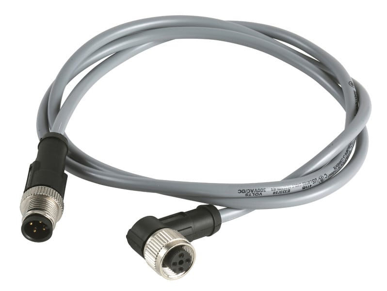 TELEMECANIQUE - Verb.kabel XZ, St. M12 4-pol. ger., Buchse M12 4-polig abgew., PVC-Kabel 1m