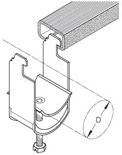 DIETZEL - Kabelschelle, für Ø 32-36 mm, C-Profil, Schlitzweite 11 mm, 67 mm, verzinkt