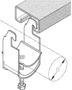 DIETZEL - Kabelschelle, für Ø 12-16mm, C-Profil, Schlitzweite 18/22mm, 67mm, Edelstahl (V2A)