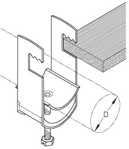 DIETZEL - Kabelschelle, für Ø 32-36 mm, Flachprofil bis 12 mm, 67 mm, Edelstahl (V2A)