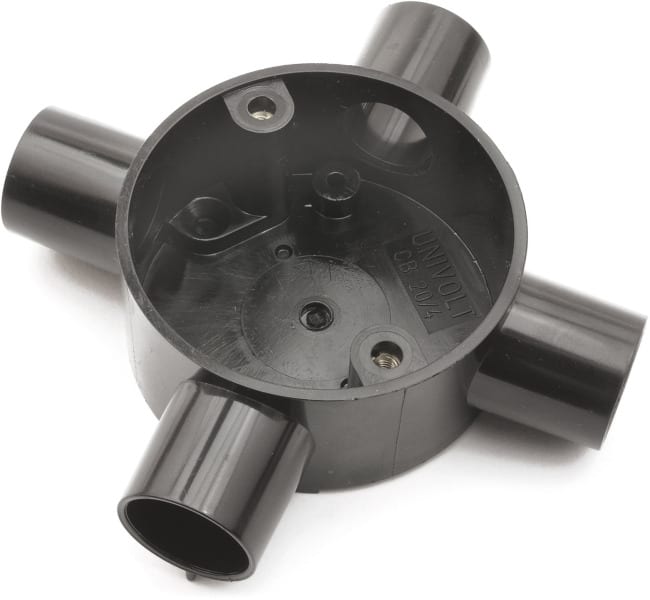 DIETZEL - Kreuzungsdose, Ø 20 mm, Ø 65x32 mm, schwarz