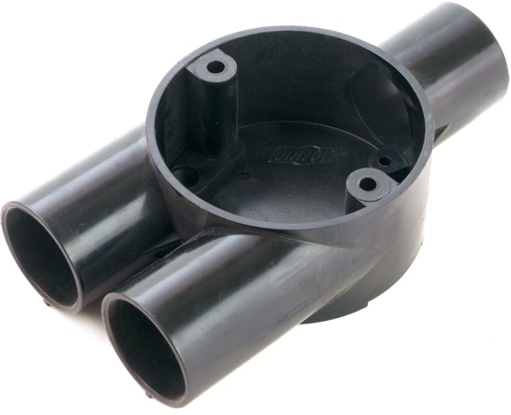 DIETZEL - Abzweigdose, Ø 25 mm, Y-Form, Ø 65x32 mm, schwarz