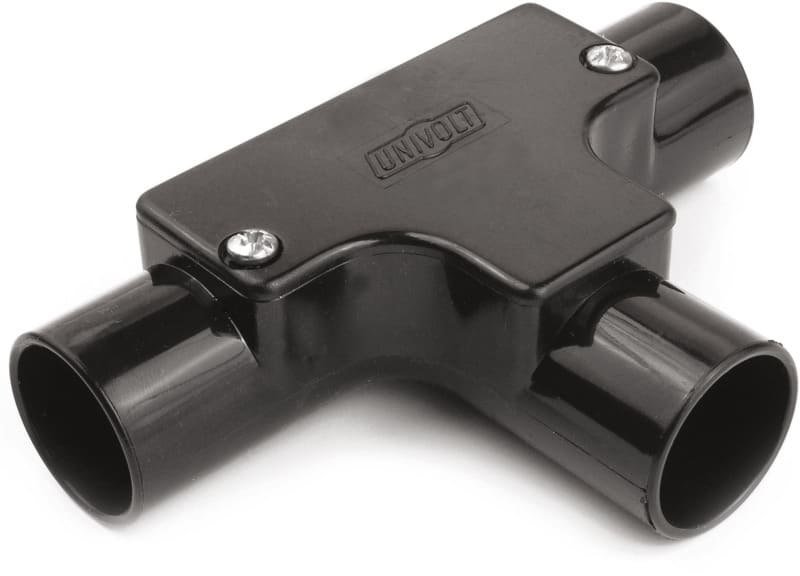 DIETZEL - PVC-Inspektionsabzweigung, Ø 20 mm, T-Form, schwarz