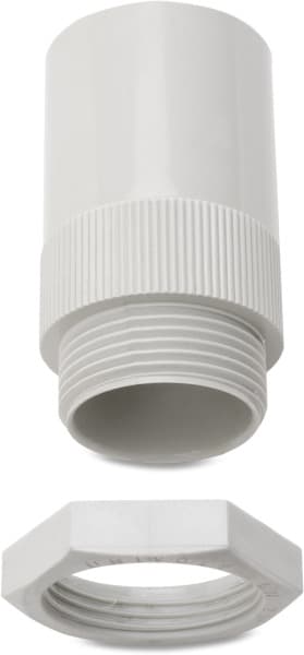 DIETZEL - PVC-Anschlussverschraubung mit Sechskantmutter, Ø 25 mm, hellgrau