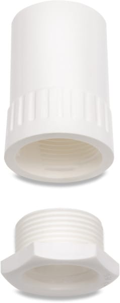 DIETZEL - HFT-Anschlussverschraubung, Ø 32 mm, gerade, weiß
