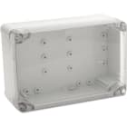 DIETZEL - PVC-Panzerkasten, ohne Vorprägung, mit transparentem Deckel, 105x105x64mm, hellgrau