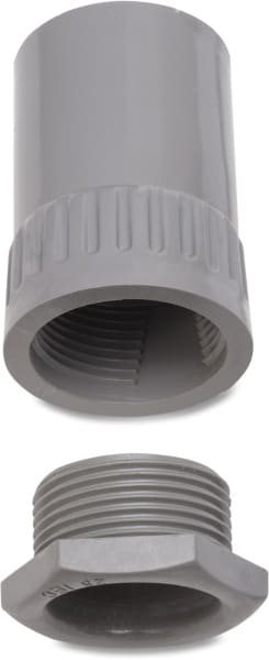 DIETZEL - PVC-Anschlussverschraubung, Ø 50 mm, gerade, grau