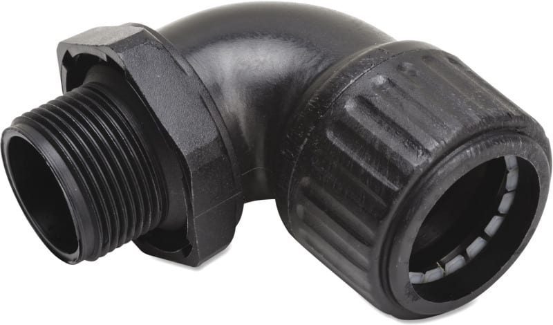 DIETZEL - Winkelverschraubung, Ø 20 mm, Pg 13,5, 90°, IP54, Polyamid, halogenfrei, schwarz