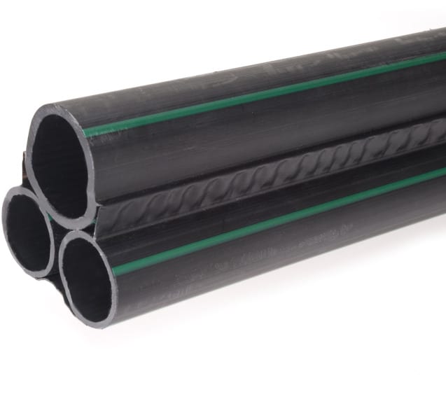 DIETZEL - PE-Lichtwellenleiter-Mehrfachrohr Ø 40/50/40mm, schwarz, Dreiecksform, neutral, 800 m
