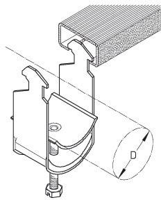 DIETZEL - Kabelschelle, für Ø 52-56mm, C-Profil, Schlitzweite 16mm, 94mm, Edelstahl (V2A)