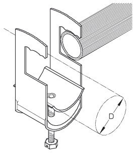 DIETZEL - Kabelschelle, für Ø 32-38 mm, Rund- und Flachprofil bis 22 mm, 74 mm, verzinkt