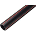 DIETZEL - LWL-Rohr 50X4,6mm schwarz aus PE-HD 1A, 250m Ring, Streifen: 4X4 rot (ähnlich RAL 3020), Doppelsignierung: ASFINAG 4