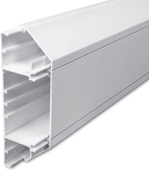 DIETZEL - PVC-Sockelleistenkanal, 50x170 mm, Starline, 2x abgeschrägt, weiß, 3 m