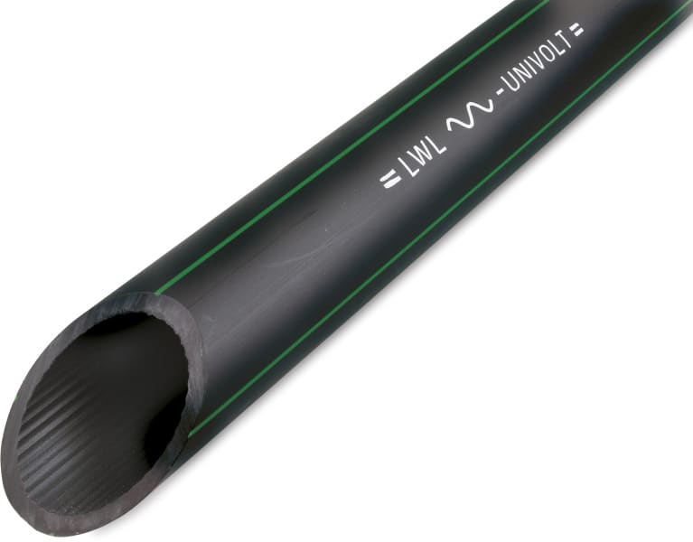 DIETZEL - LWL-Rohr 50X4mm schwarz aus PE-HD 1A, 250m Ring, Streifen: 4X1 grün, Signierung: UNIVOLT LWL 50X4 ENERGIE STEIERMARK