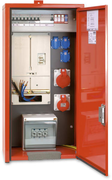 DIETZEL - Zählerverteilerschrank, NH63A, 1x Zählerplatz, 10xSchuko16A, 2xCEE5x16A, 1xCEE5x32A, 1xFI63/0,03A, 1xFI40/0,03A, 1xÜSP-Schutz T2 4polig