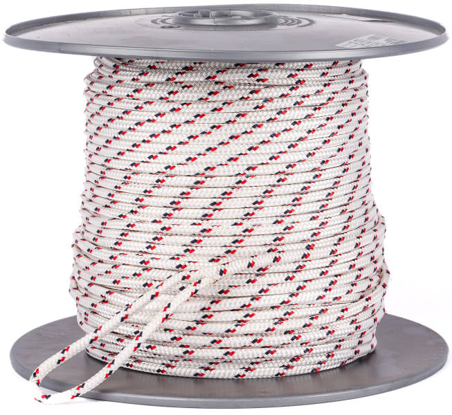 DIETZEL - Polyesterfaserseil R 8mm, 16-fach geflochten, Länge 200m, beidseitig eingespleisste Schlaufen, Mindestbruchkraft 14,3 kN