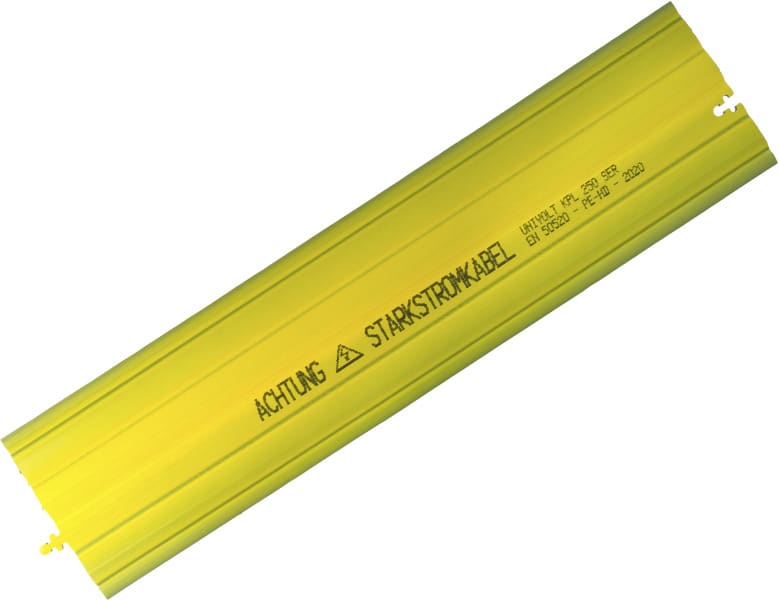 DIETZEL - PE-Kabelabdeckplatte, gelb, 250x1000 mm, Achtung Starkstromkabel