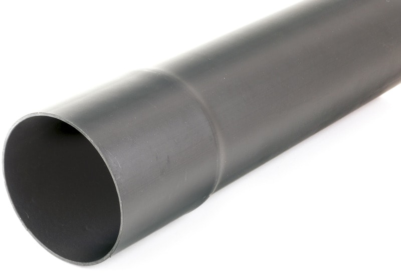 DIETZEL - PVC-Baurohr, 110x2,2 mm, starr, N250, einseitig gemufft, schwarz, 6 M