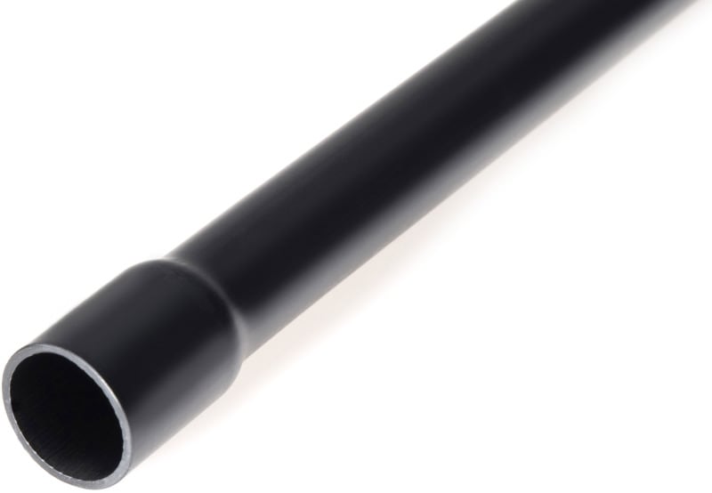 DIETZEL - PVC-Panzerrohr, Ø 32mm, starr, mittel, gemufft, Turborillen, schwarz, uv-stab., 3m
