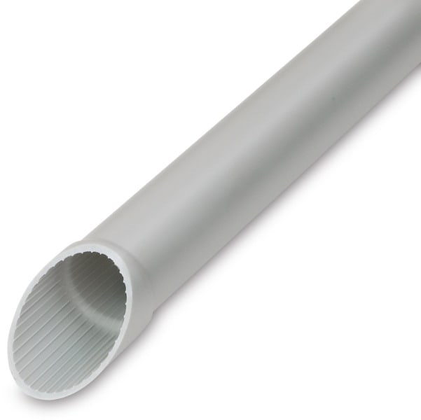 DIETZEL - PVC-Isolierrohr, Ø25mm, starr, leicht, gemufft, Turborillen, hellgrau, 2 m