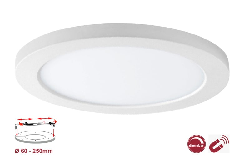 MLIGHT - LED-Anbaupanel Clip on round DIM,24W,230V,4000K