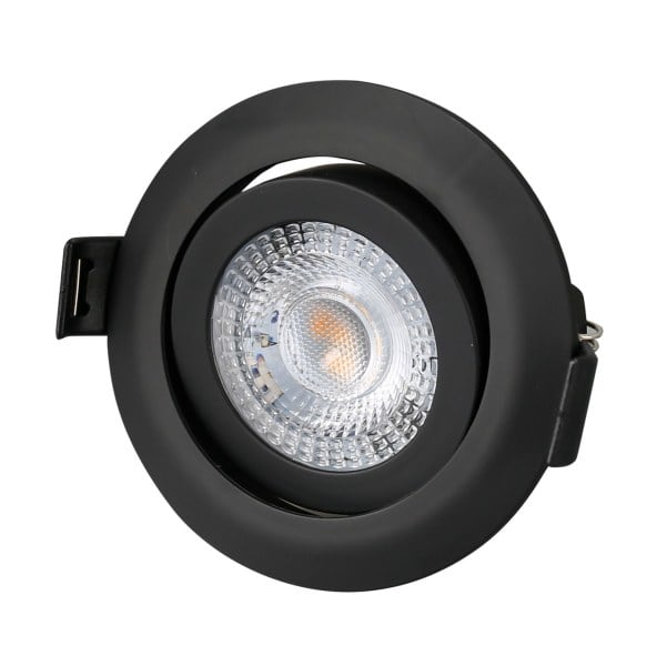 MLIGHT - LED Einbaustrahler PLANO II dimmbar schwarz 5W, 230V, 3000K, 380lm, IP20, Ra>90, 38°