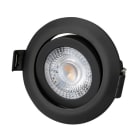 MLIGHT - LED Einbaustrahler PLANO II dimmbar schwarz 5W, 230V, 3000K, 380lm, IP20, Ra>90, 38°
